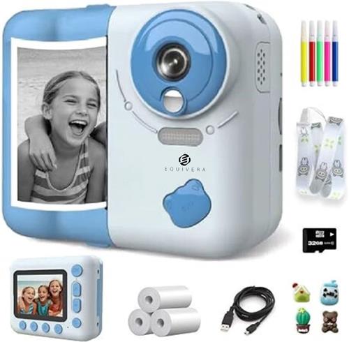 Equivera Kindercamera met Foto Printer - Kindercamera - Printcamera - Digitale Camera Kinderen - Speelgoed Camera