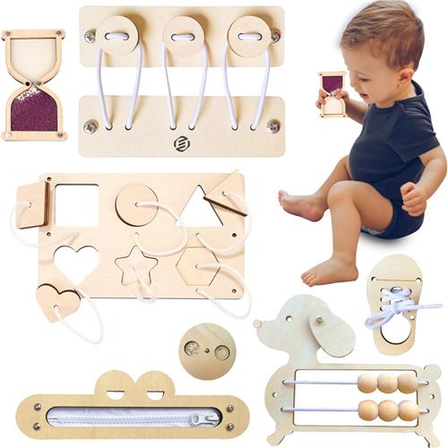 Equivera Busy Board - Montessori Speelgoed - Busy Board Montessori - Activity Board - Activiteitenbord - Motoriek Speelgoed - Educatief - Sensorisch Speelgoed