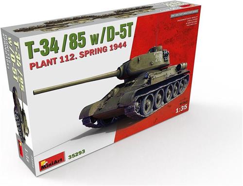 1:35 MiniArt 35293 T-34/85 w/D-5T Plant 112. Spring 1944 Plastic Modelbouwpakket
