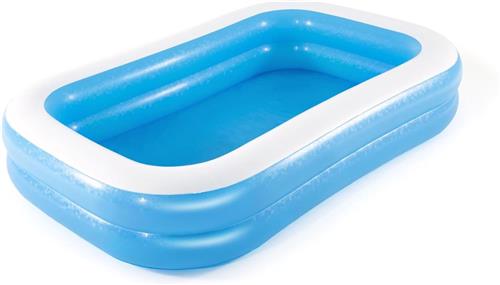 Rechthoekig Familiezwembad voor Kinderen - Eenvoudig Op te Bouwen, 262 x 175 x 51 cm, Blauw
