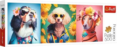 Trefl Trefl - Puzzels - 500 Panorama - Doggie Fashion Week