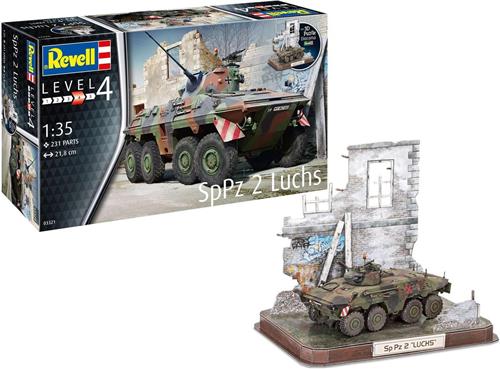 1:35 Revell 03321 SpPz2 Luchs & 3D Puzzle Diorama Plastic Modelbouwpakket