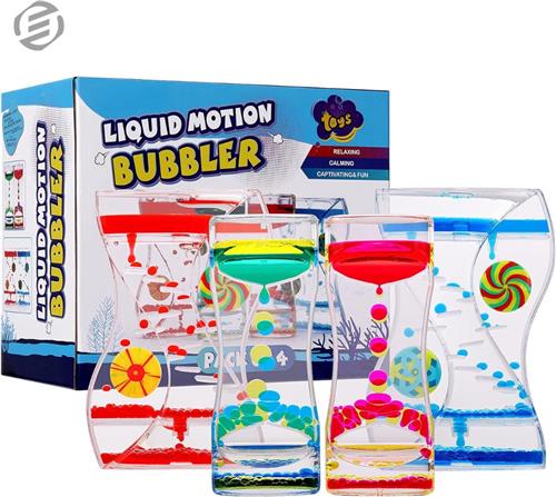 Equivera Vloeibare Zandloper - Liquid Timer - Druppelbaan - Liquid Motion Timer - Bubbel Zandloper - Beweging Bubbels - Cadeau voor Kinderen