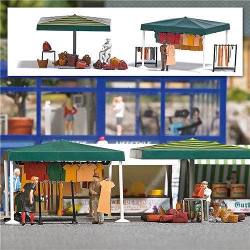 Busch - Marktstande Kleidung Usw. H0 (7/22) *bu1825 - modelbouwsets, hobbybouwspeelgoed voor kinderen, modelverf en accessoires