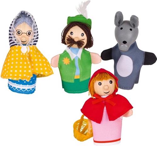 Goki Vingerpoppen set roodkapje 4 stuks 10,5-11cm