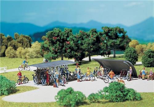 Faller - 2 Fietsenrekken met fietsen - modelbouwsets, hobbybouwspeelgoed voor kinderen, modelverf en accessoires