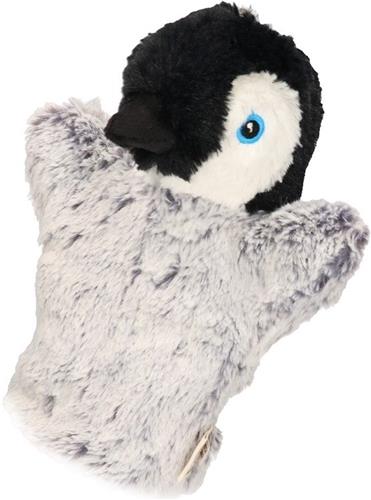 Pluche handpop knuffel pinguin 22 cm - Poppenkast speelgoed dieren