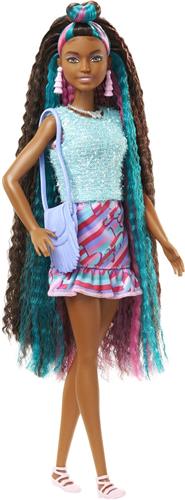 Barbie Totally Hair Doll - Bruin, roze, blauw - Barbiepop
