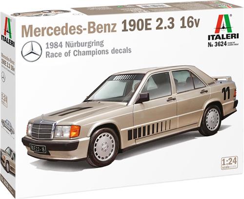 1:24 Italeri 3624 Mercedes-Benz 190E 2.3 16v Car Plastic Modelbouwpakket
