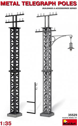 Miniart - Metal Telegraph Poles (Min35529) - modelbouwsets, hobbybouwspeelgoed voor kinderen, modelverf en accessoires