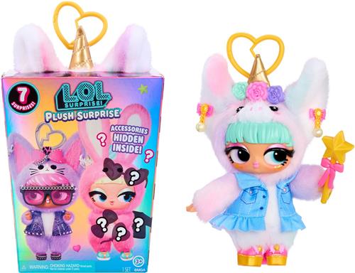 L.O.L. Surprise Plush Surprise - Unique-Cora  inclusief 7 onderdelen, verzamelbare Plush met sleutelhanger, 6 stijlen om te verzamelen, geschikt voor leeftijden vanaf 4 jaar