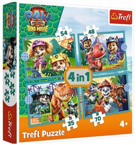 Trefl 4-in-1 Puzzel: Dino Eiland Avonturen (207 Stukjes)