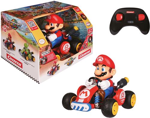 Carrera RC voertuig Auto - RC Mario Kart World - Mario - 20 cm - 2,4 GHz RC Model Kant en Klaar - 1:18 Bestuurbare Auto
