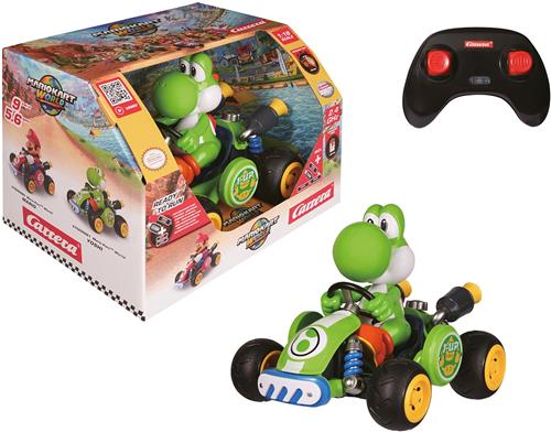 Carrera RC voertuig Auto - RC Mario Kart World - Yoshi - 20 cm - 2,4 GHz RC Model Kant en Klaar - 1:18 Bestuurbare Auto