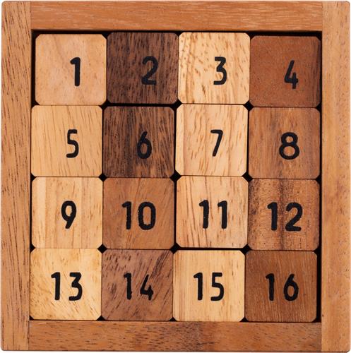 Slide Fifteen  Houten Denkspel  Acaciahout  Taquin Sudoku  16 Stukken  Engelhart