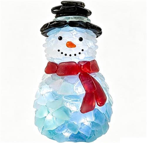 DIY Zeeglas Kerstman Decoratieset voor Beginners - Compleet Pakket met Zeeglasstukjes, Warme Sfeerverlichting en Stapsgewijze Handleiding - Kuststijl Handgemaakt Knutselproject - Set A