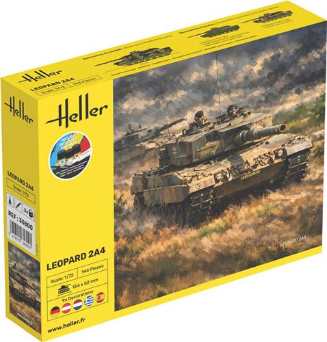 Heller Modelbouwpakket Militaire voertuigen - 35800 Leopard 2A4 - Duitse Hoofdgevechtstank - Starter Kit Plastic - 1:72 - Modelbouw