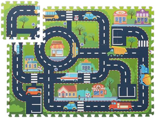 puzzel speelmat - verkeer - 12-delig - 114 x 86 cm - zonder schadelijke stoffen - EVA-schuim