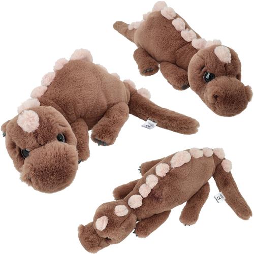 Depesche - Dino World knuffel dino liggend - bruin - 50 cm