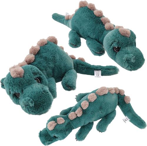 Depesche - Dino World knuffel dino liggend - groen - 50 cm