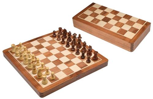 Philos schaakspel houten schaakcassette veld 38 mm klassiek.