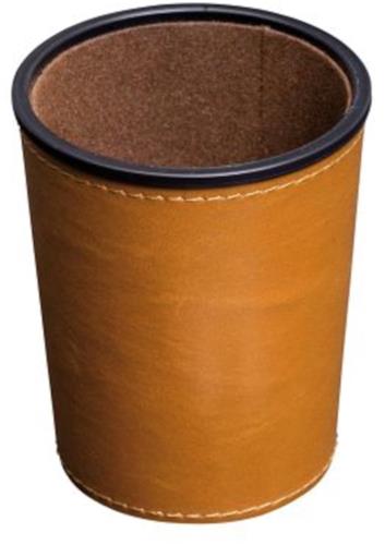 Philos dobbelbeker spelaccessoire kunstleer bruin luxe uitvoering.