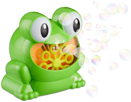 bellenblaasmachine kikker - 13 cm - kinderfeestje - zeepbellenmachine - groen