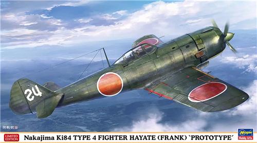 Hasegawa Modelbouwpakket Vliegtuigen - 07567 Nakajima Ki-84 Hayate Frank Prototype WWII - Japans Jachtvliegtuig Plastic - 1:48 - Modelbouw