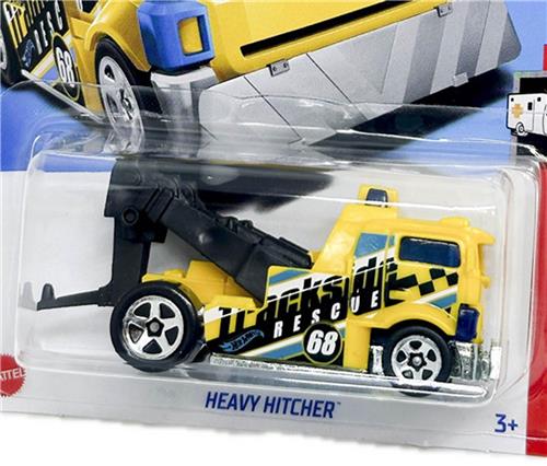 HOT WHEELS HEAVY HITCHER 68 YELLOW 247/250 (1:64) RESCUE 9/10 LONG CARD 2023