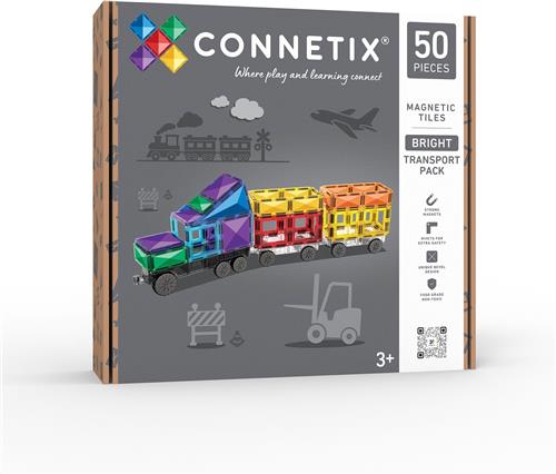 CONNETIX - Magnetisch Tegels - Bright Transportverpakking - 50 Stuks - Magnetisch Speelgoed