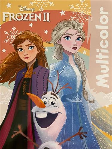 Multicolor Disney Frozen II Kleurboek met Elsa, Anna en Olaf - - 32 Pagina's Waarvan 17 Kleurplaten en 17 Voorbeelden - Voor Kinderen - Creatief - Knutselen - Uitermate Geschikt voor Kleurpotloden en Wasco