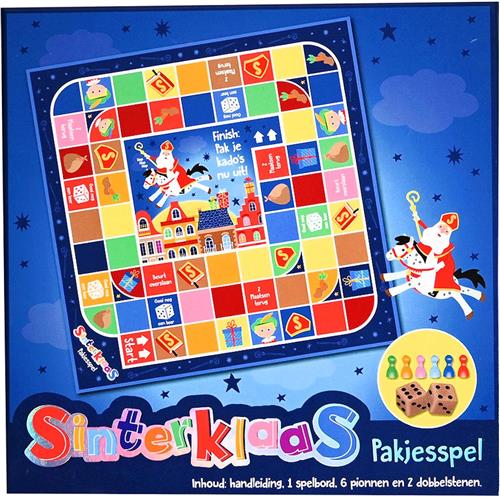 Sinterklaas bordspel pakjesspel FSC duurzaam karton cadeau.