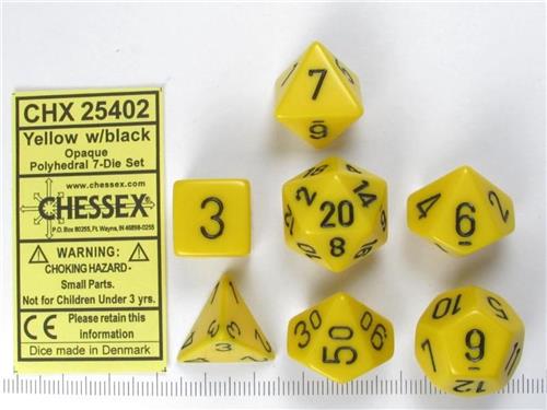 Opaque Poly 7 Set: Yellow/Black