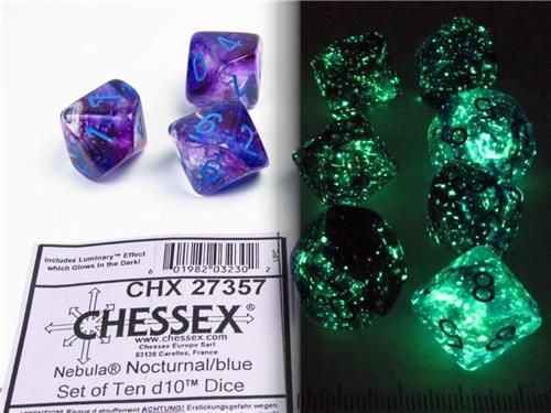 10-Die Set Nebula D10 - Nocturnal/Blue