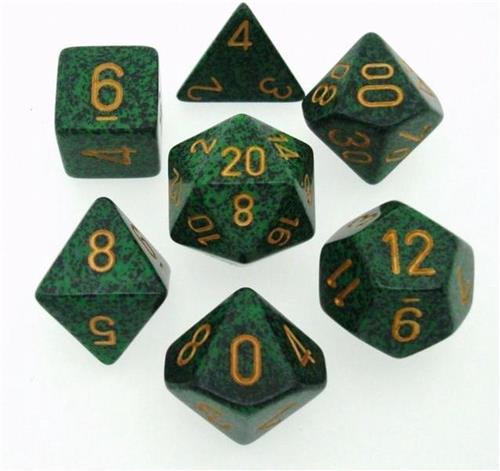 Polydice 7 Dobbelstenenset Golden Recon Speckled