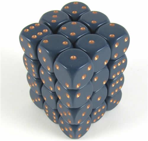 Chessex 36-Die Set Opaque 12mm - Dusty Blue/Copper