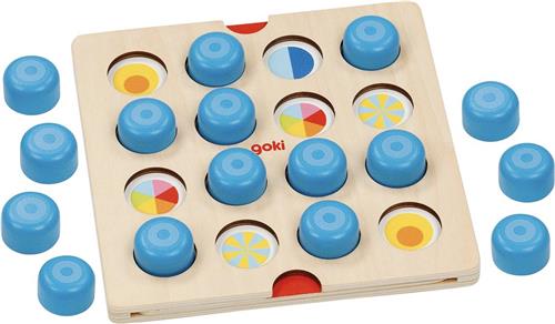 Memory: DIEREN en SYMBOLEN 15x15cm, 20-delig, met 6 speelborden, hout, 3+