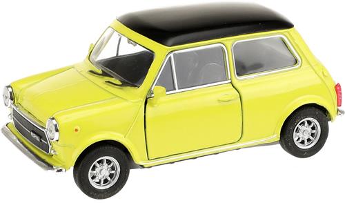 Welly Speelgoed Mini Cooper auto - geel - die-cast metaal - 10 cm - Model 1300