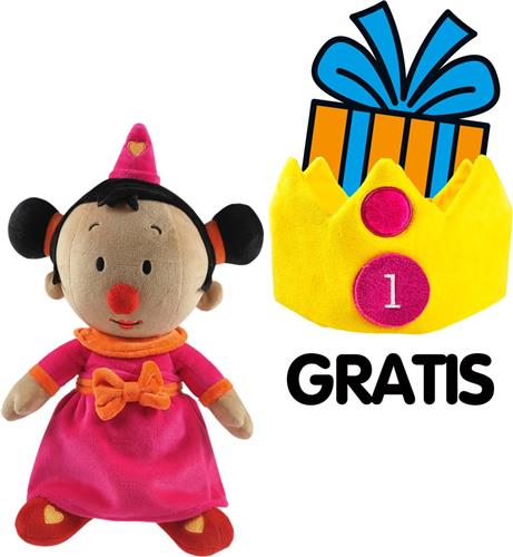 Bumba Knuffel - Bumbina pluche knuffel - 40 cm - Inclusief gratis pluche verjaardagskroon