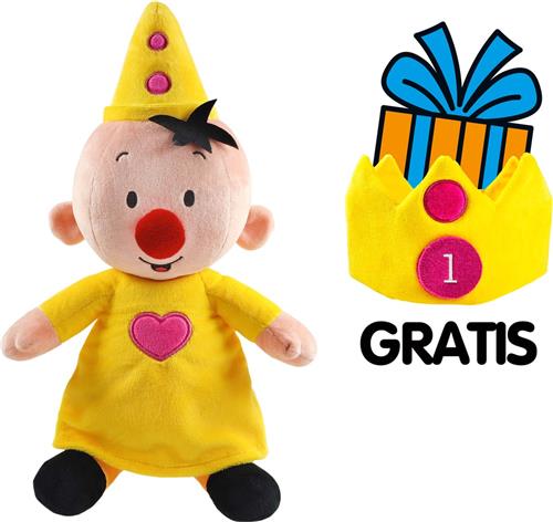 Bumba - Knuffel - Pluche - 40 cm - Inclusief gratis pluche verjaardagskroon