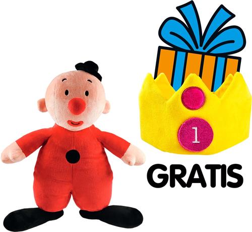 Bumba - Knuffel - Bumbalu pluche knuffel - 40 cm - Inclusief gratis pluche verjaardagskroon