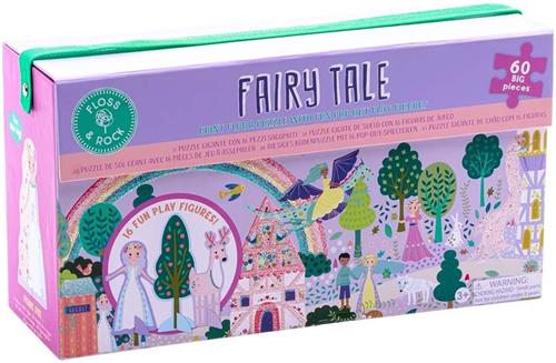 Floss & Rock Vloerpuzzel, Sprookjes - 60 stuks - 132 x 32 cm - met pop-out figuurtjes