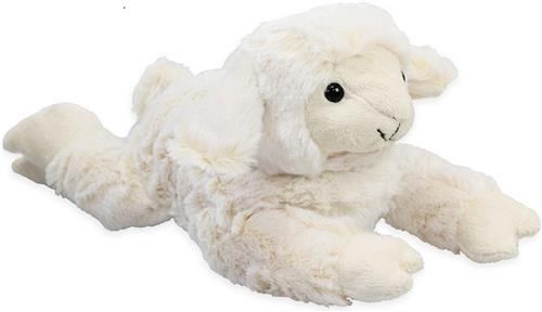 Inware pluche lammetje/schaap knuffeldier - wit - liggend - 28 cm
