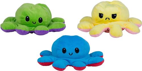 Octopus Knuffel Pluche Omkeerbaar, 19cm