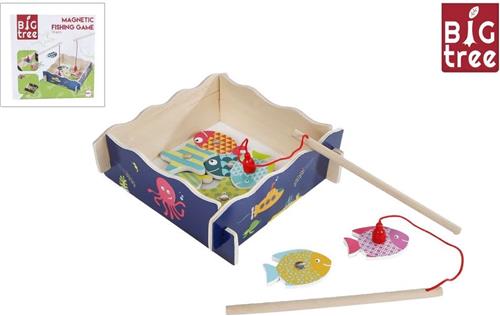 Houten Magnetisch Visspel, 15dlg.