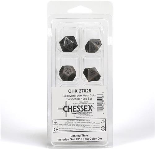 Solid Dark Metal Colour Polyhedral 7-die set CHX 27028