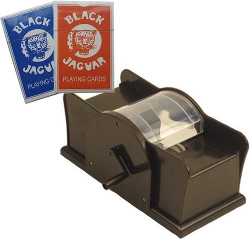 Set kaarten schudmachine met hendel / twee pakjes professionele speelkaarten - gezelschap spellen