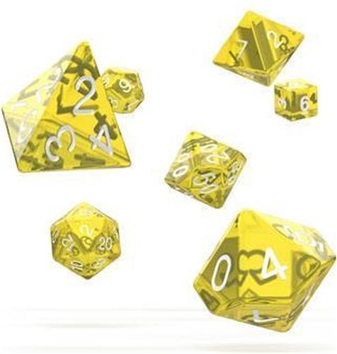 Oakie Doakie dice RPG-Set 7 dice Translucent Yellow