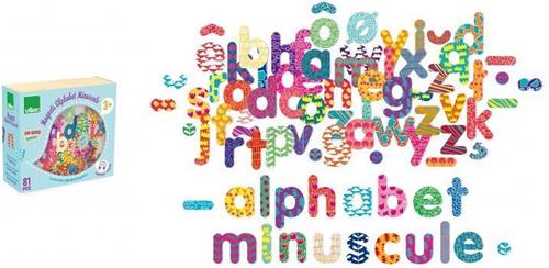 Magneten speelgoed ABC Alfabet letters van hout 81 stuks - Vilac