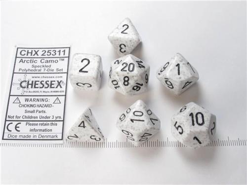 Chessex Arctic Camo Speckled Polydice Dobbelsteen Set (7 stuks)